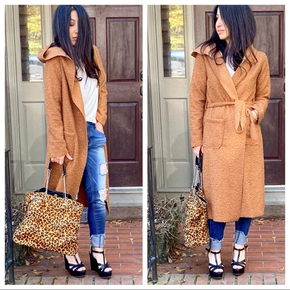 Jackets & Blazers - ✨MADE IN ITALY✨ Rust Chic Hooded belted coat